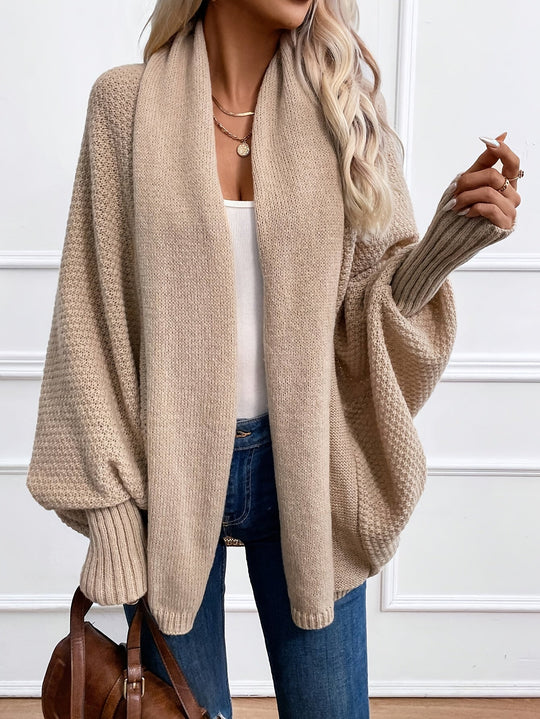 Damen Lange Cashmere Cardigan mit Langen Ärmeln