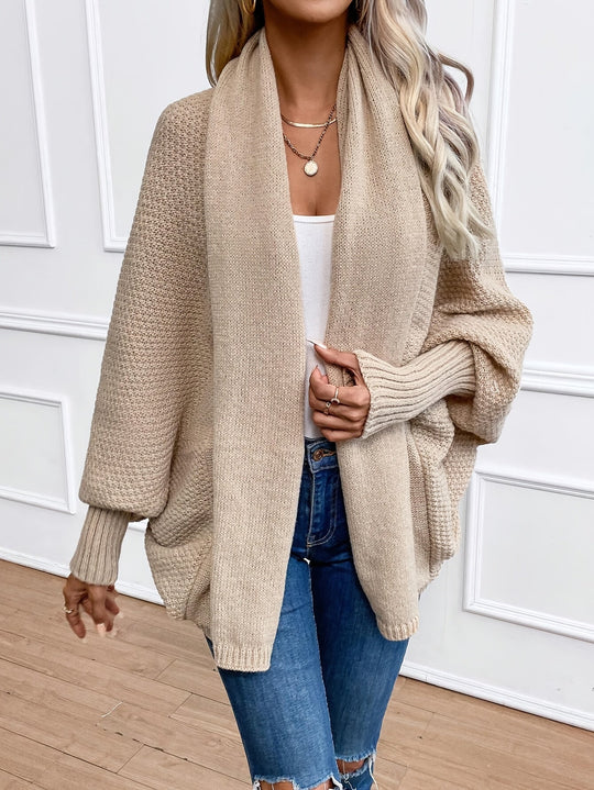 Damen Lange Cashmere Cardigan mit Langen Ärmeln
