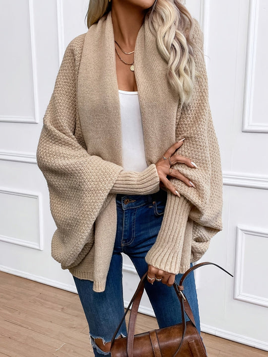 Damen Lange Cashmere Cardigan mit Langen Ärmeln