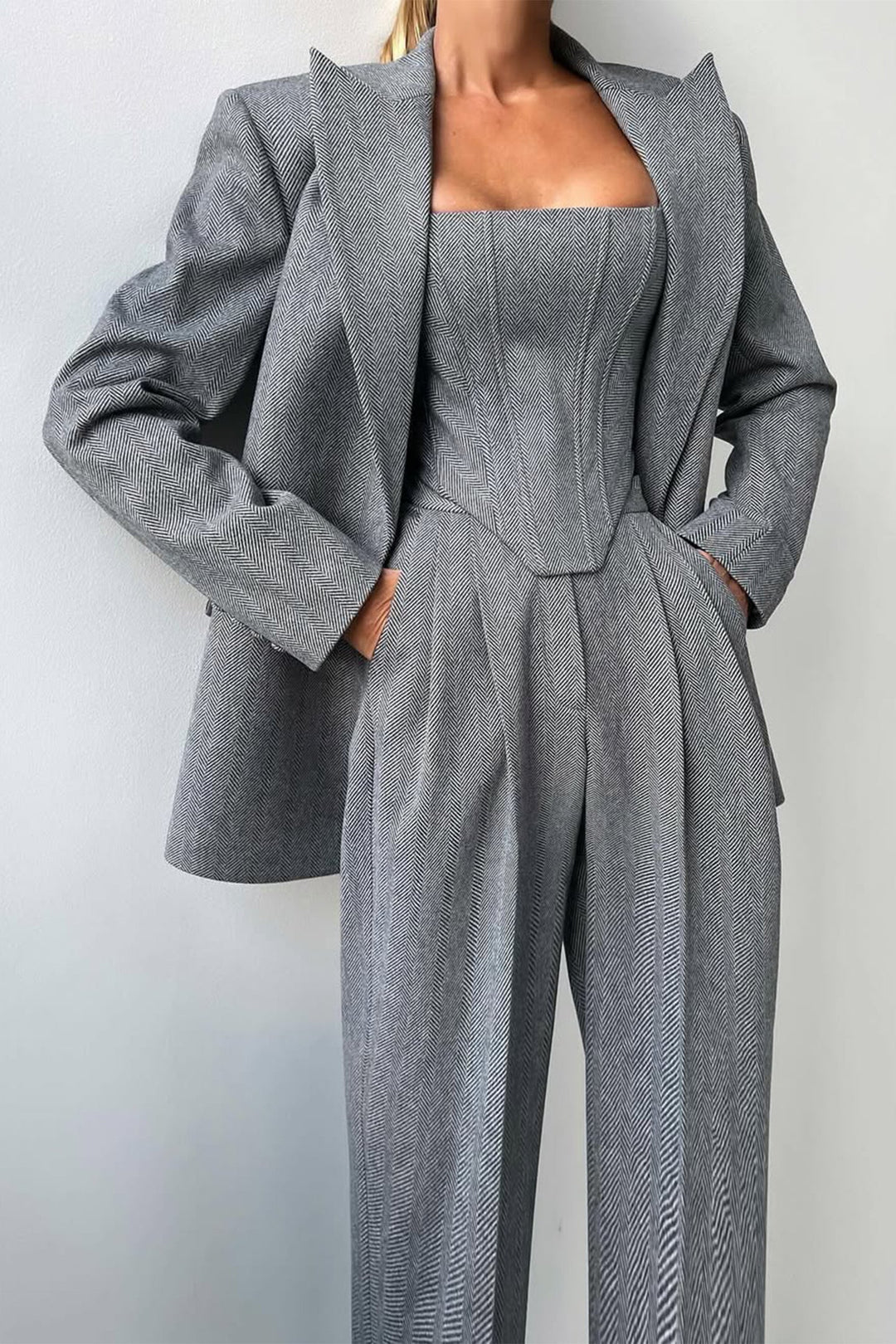Dreiteiliger Anzug mit Doppeltem Blazer