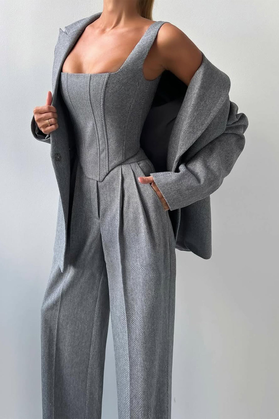 Dreiteiliger Anzug mit Doppeltem Blazer