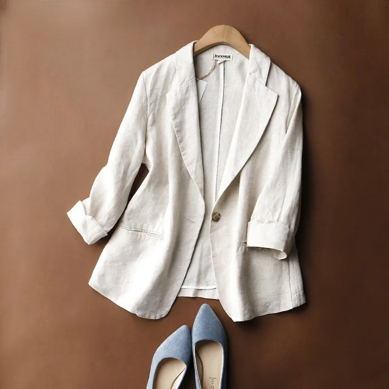 Daly Chic Minimalist Leinen Blazer