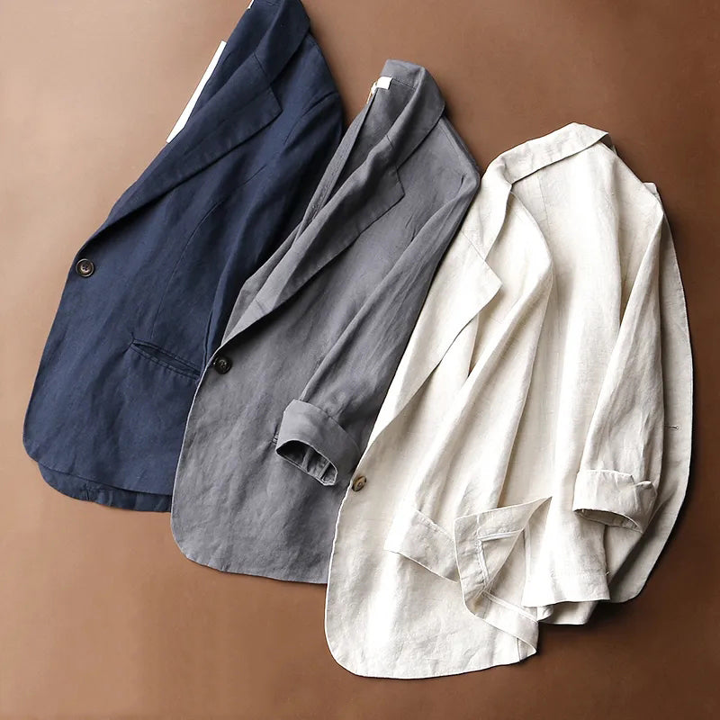Daly Chic Minimalist Leinen Blazer
