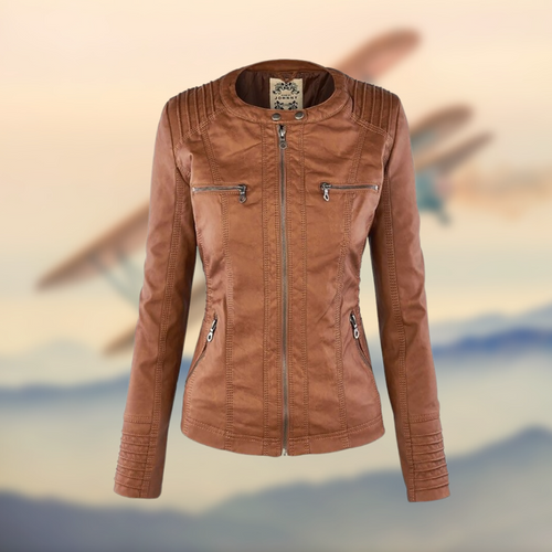 Damen Kapuzenlederjacke - Stilvoll & Funktional