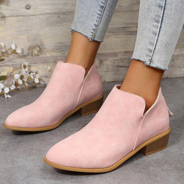 Stiefeletten - Freizeit-Stiefeletten mit niedrigem Absatz für Damen Shopnory