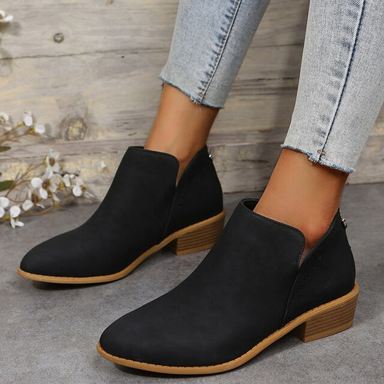 Stiefeletten - Freizeit-Stiefeletten mit niedrigem Absatz für Damen Shopnory