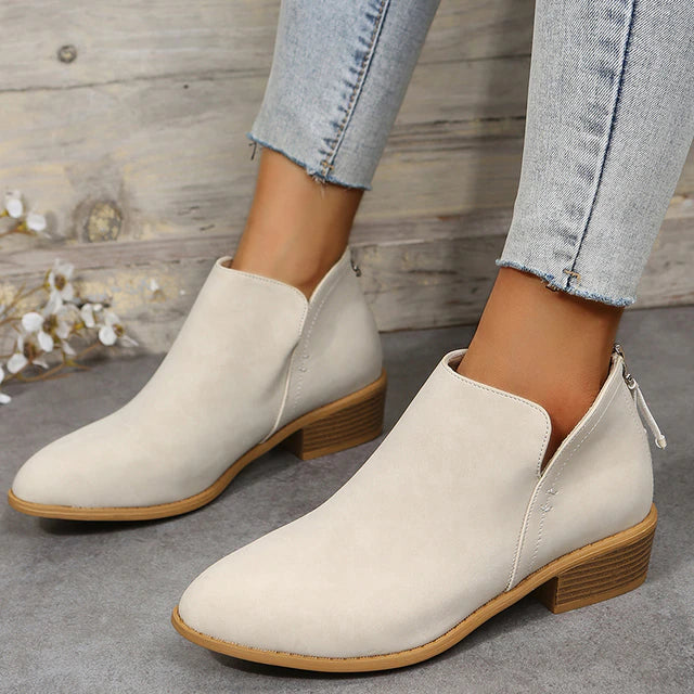 Stiefeletten - Freizeit-Stiefeletten mit niedrigem Absatz für Damen Shopnory