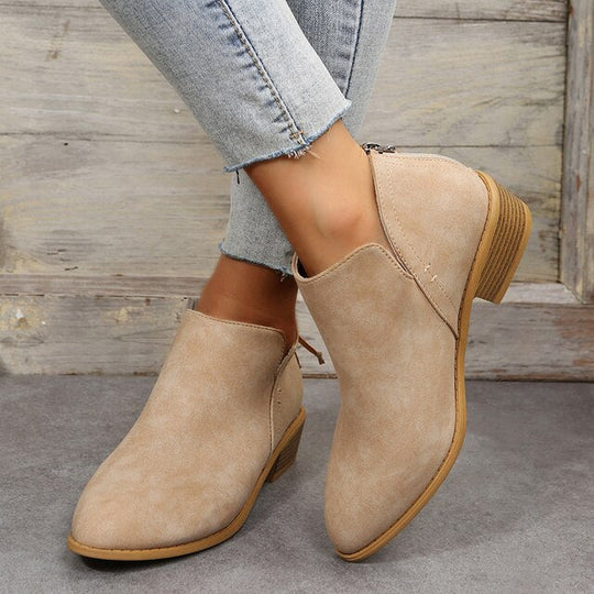 Stiefeletten - Freizeit-Stiefeletten mit niedrigem Absatz für Damen Shopnory