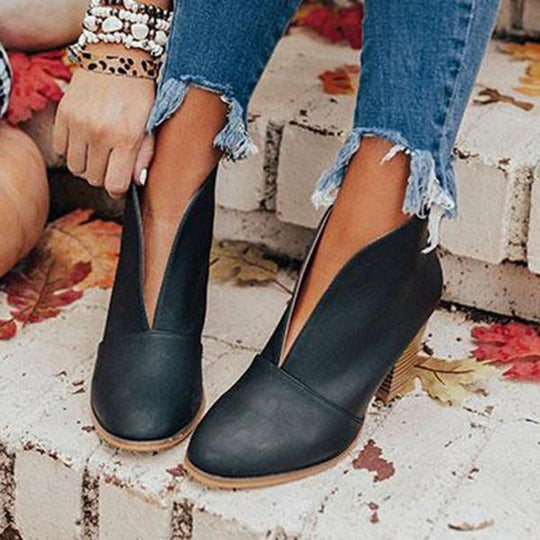 Stiefeletten - Mittelhoher Absatz - Blockabsatz - Absatzstiefel - Damenstiefel