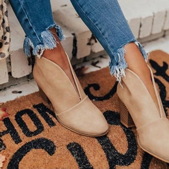 Stiefeletten - Mittelhoher Absatz - Blockabsatz - Absatzstiefel - Damenstiefel