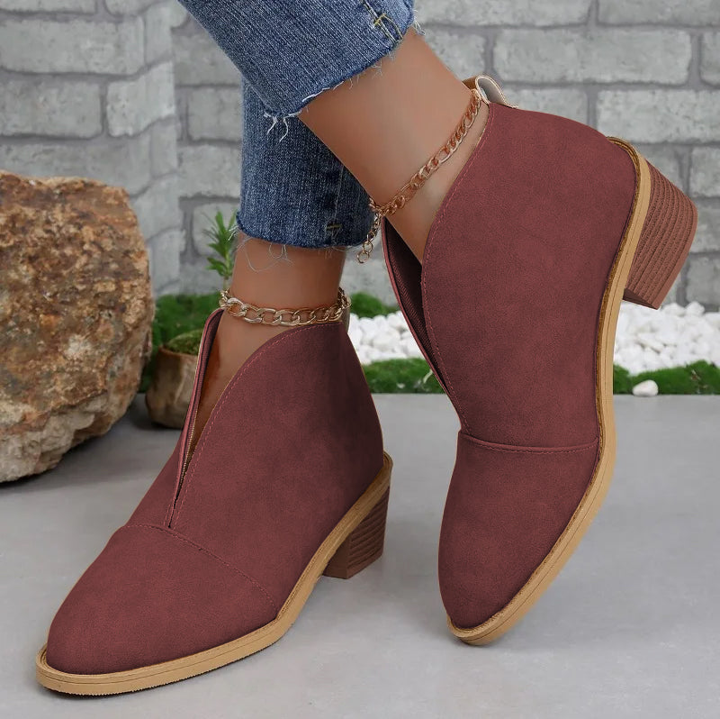 Stiefeletten - Mittelhoher Absatz - Blockabsatz - Absatzstiefel - Damenstiefel