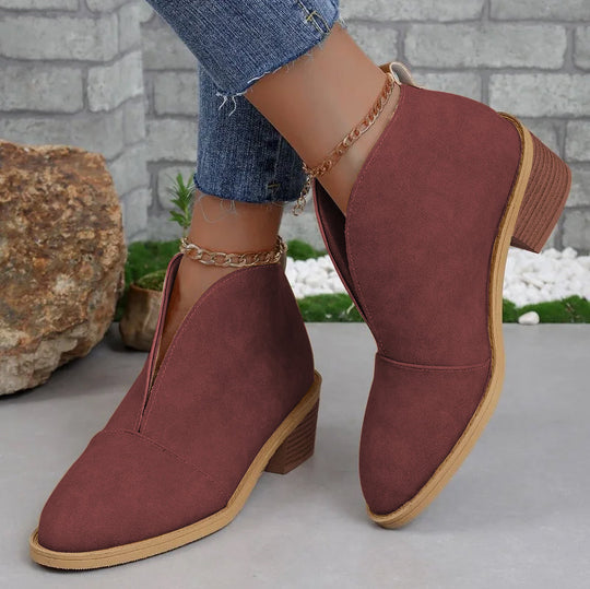 Stiefeletten - Mittelhoher Absatz - Blockabsatz - Absatzstiefel - Damenstiefel