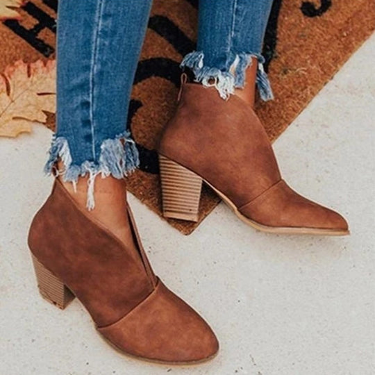Stiefeletten - Mittelhoher Absatz - Blockabsatz - Absatzstiefel - Damenstiefel