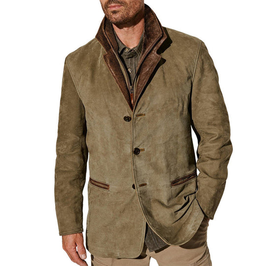 Klassische Weiche Wildlederjacke