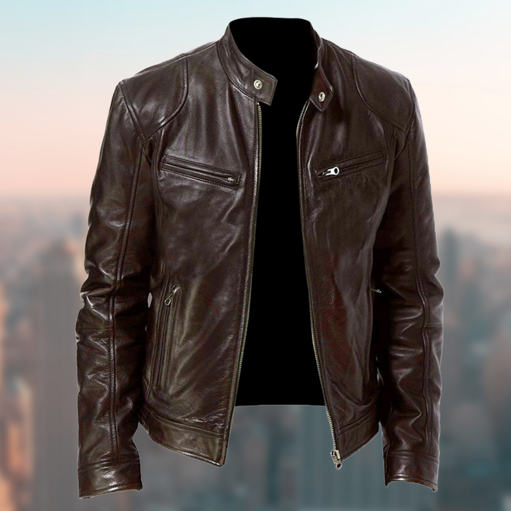 Premium langlShopnoryige Herrenlederjacke mit modernem Schnitt