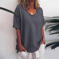 ShopNory | Damen Rundhals-Shirt Unifarben