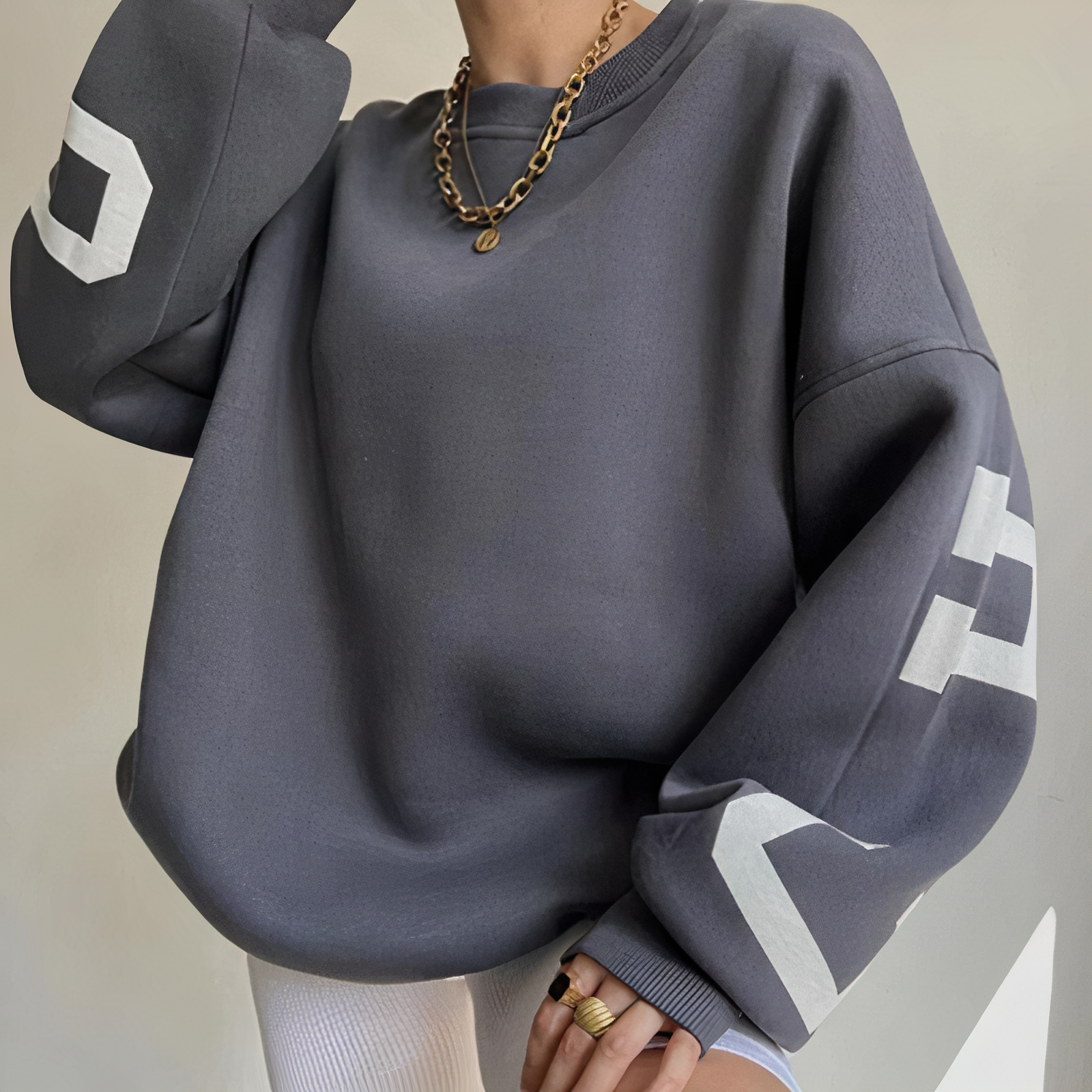 Pullover mit Buchstabenaufdruck