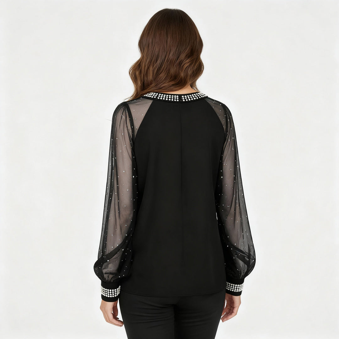 Mesh-Pailletten Damen Top | Shop Nory