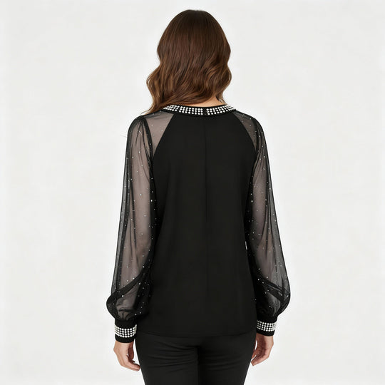 Mesh-Pailletten Damen Top | Shop Nory