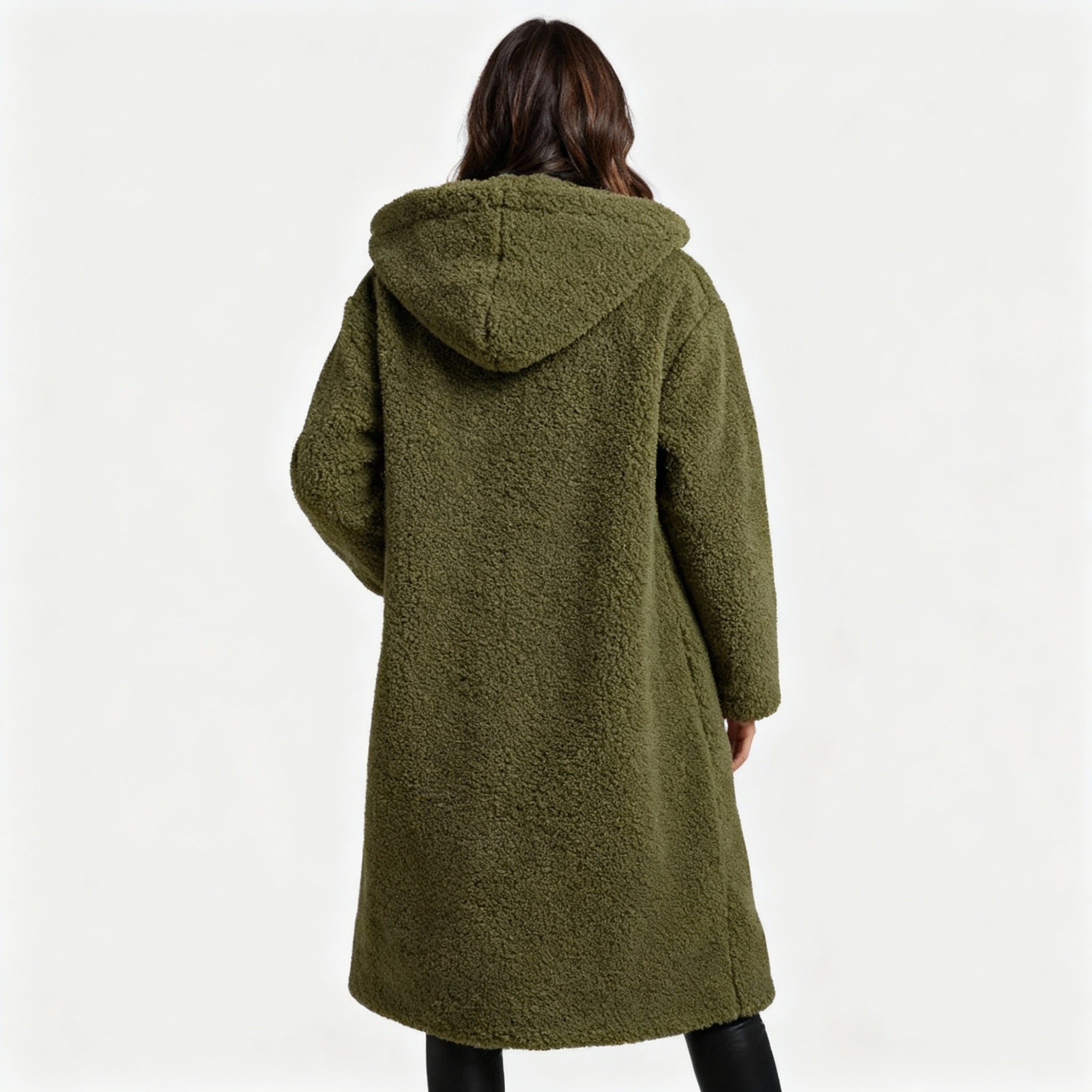 Damen Teddy Mantel mit Kapuze | ShopNory