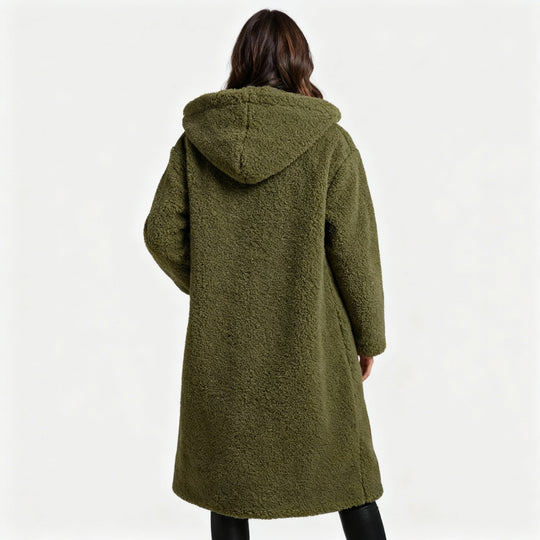 Damen Teddy Mantel mit Kapuze | ShopNory