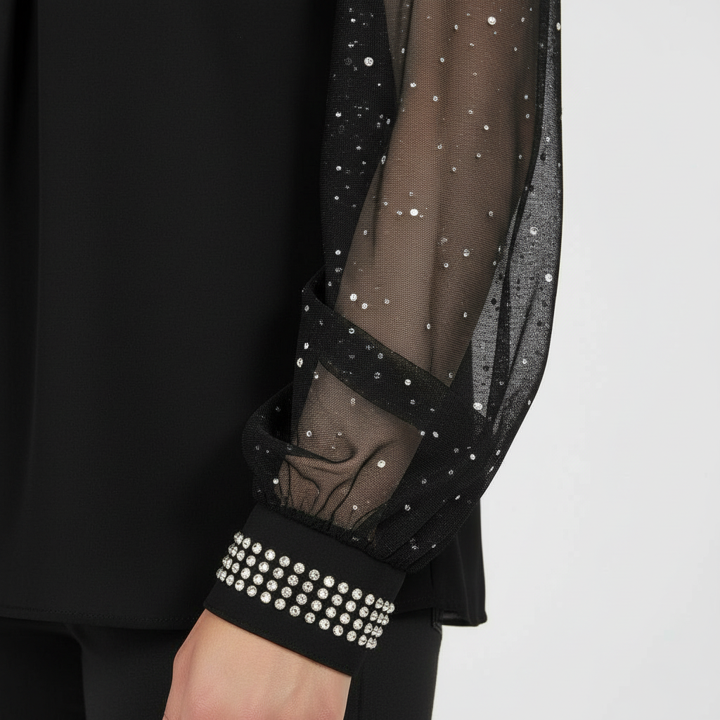 Mesh-Pailletten Damen Top | Shop Nory