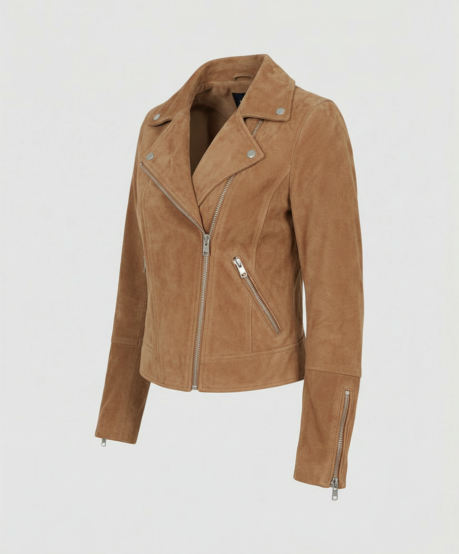 Damen Wildleder Bikerjacke