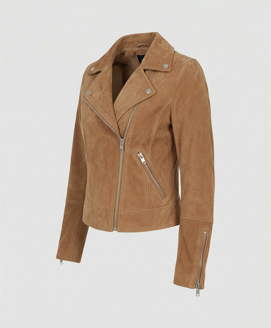 Damen Wildleder Bikerjacke