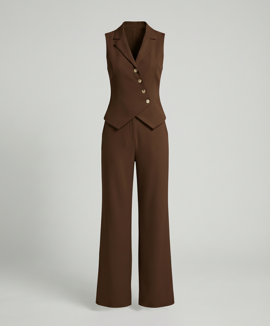 Elegantes Jumpsuit Satz für Jeden Anlass Damen Anzug