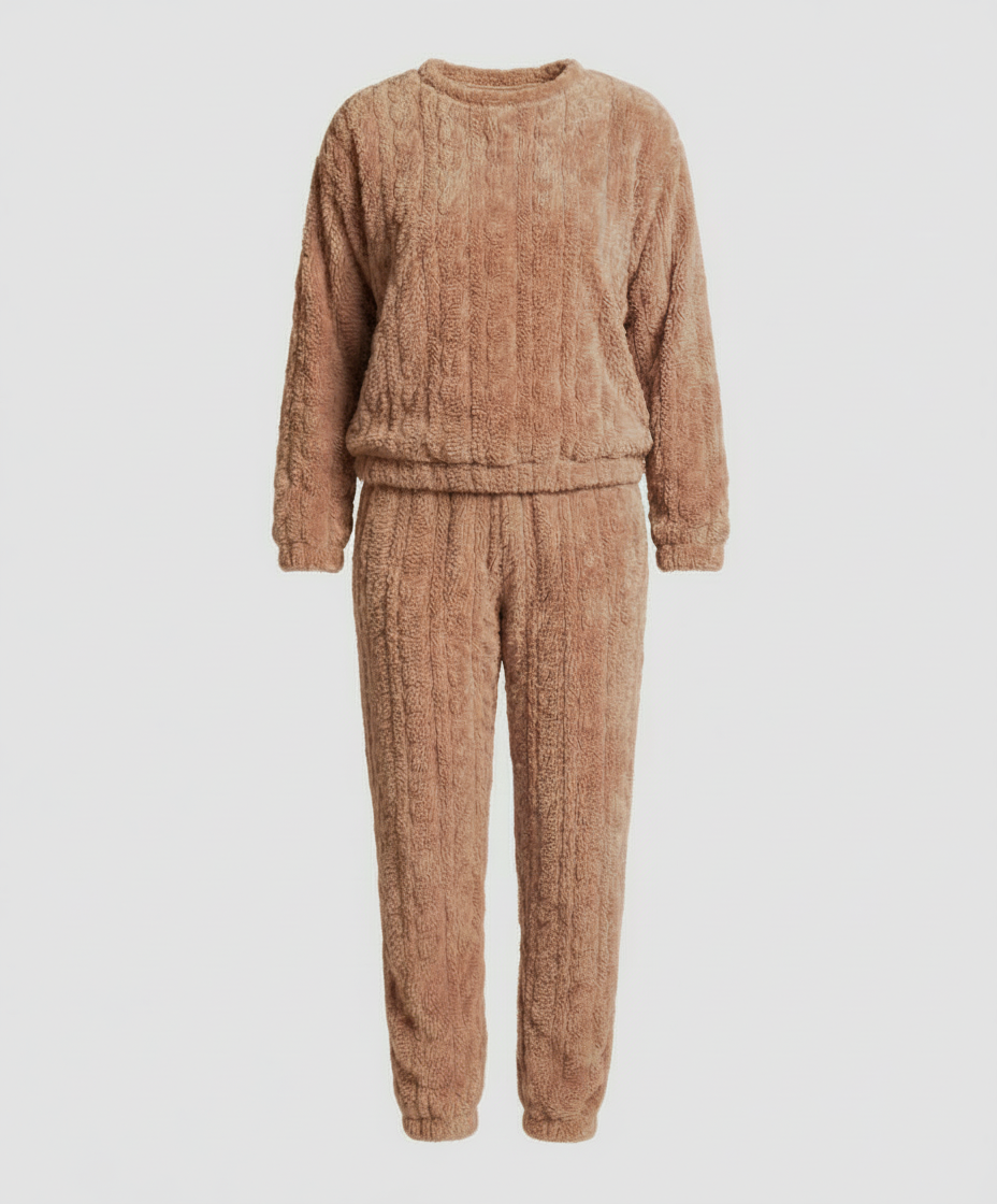 Kuscheliges Damen Fleece-Pyjama-Set