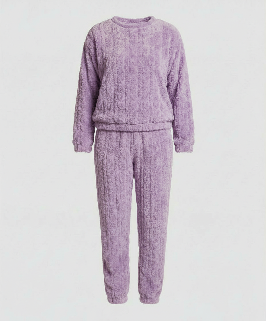 Kuscheliges Damen Fleece-Pyjama-Set