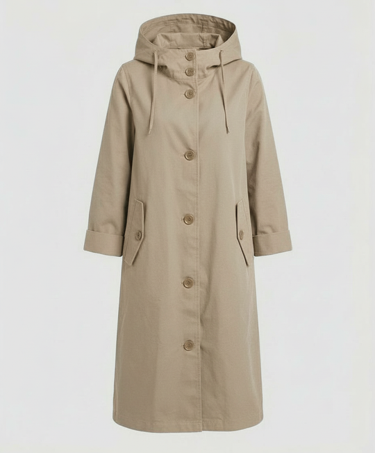 Bequemer Regen Trenchcoat Damen Kapuze | Heidi-Mode