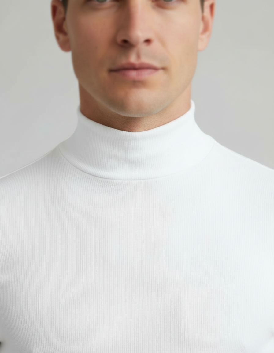 Rollkragen Slim Fit Herrenhemd