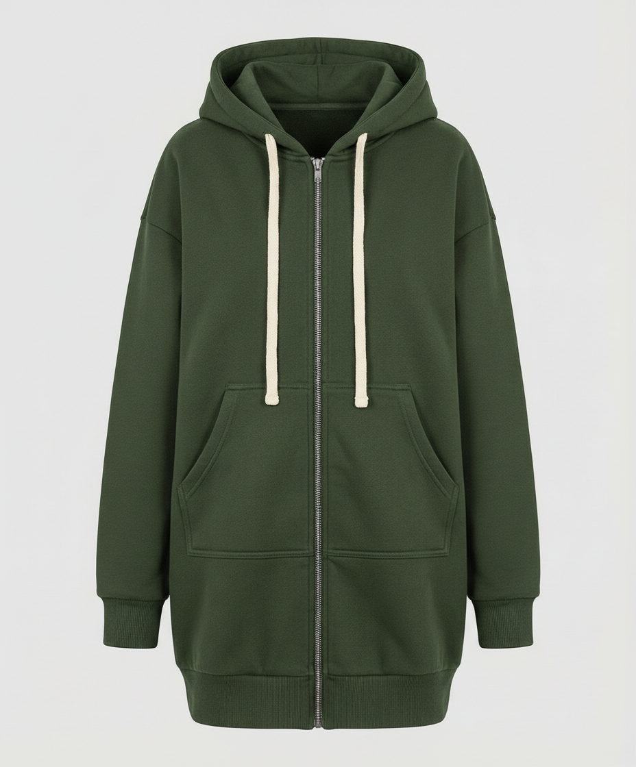 ShopNory | Zip-Up Hoodie knielang