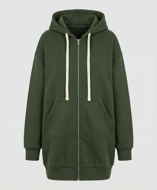 ShopNory | Zip-Up Hoodie knielang