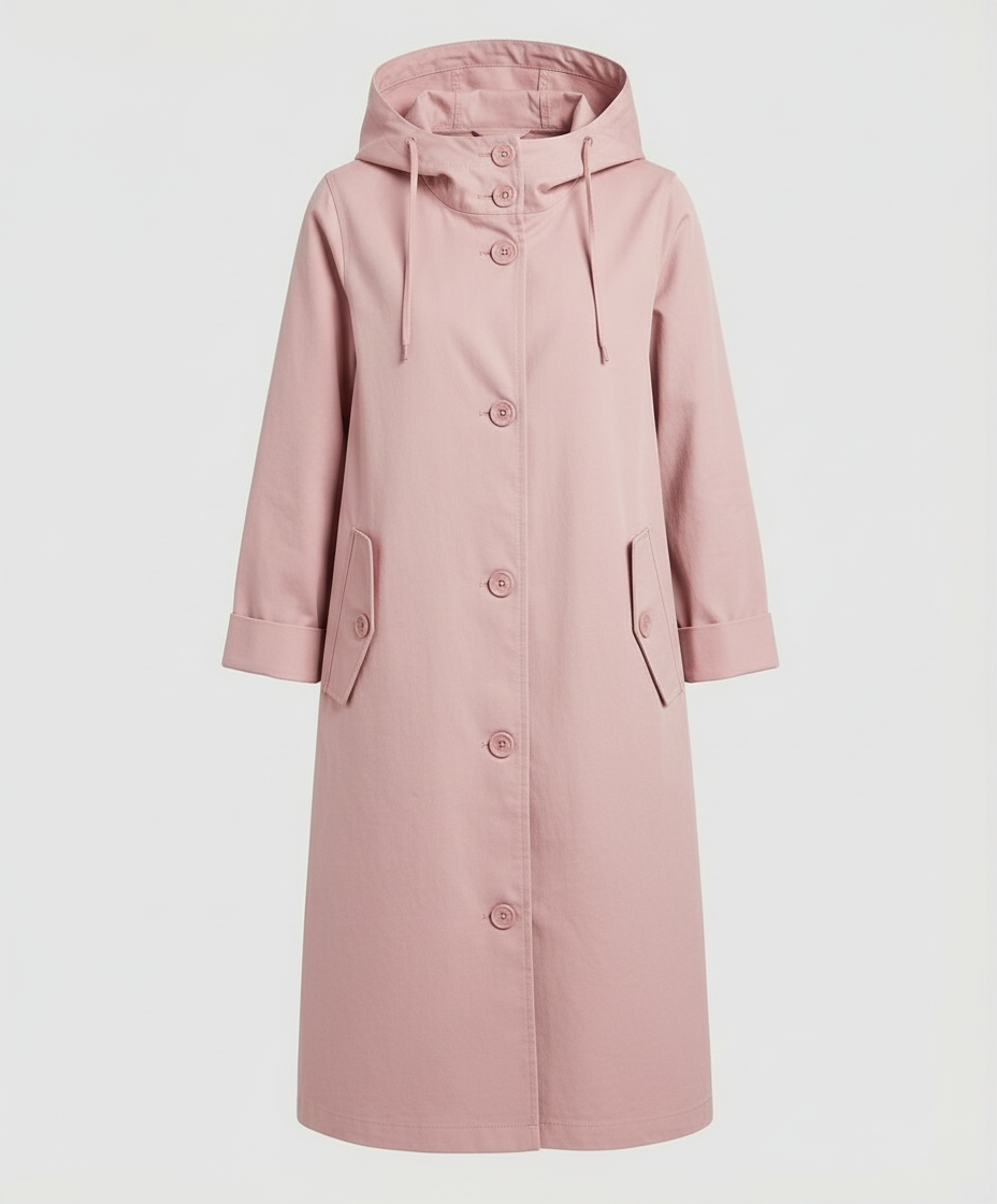 Bequemer Regen Trenchcoat Damen Kapuze | Heidi-Mode
