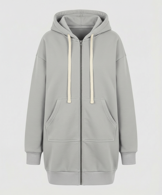 ShopNory | Zip-Up Hoodie knielang