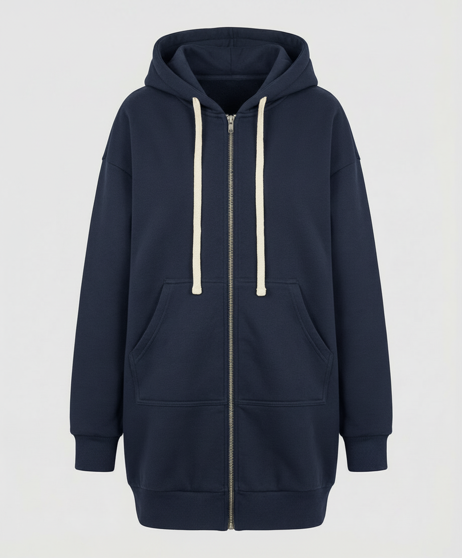 ShopNory | Zip-Up Hoodie knielang