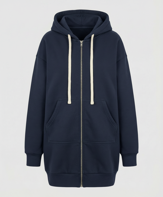 ShopNory | Zip-Up Hoodie knielang