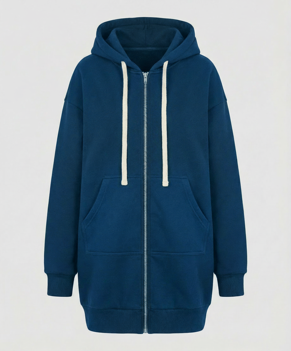 ShopNory | Zip-Up Hoodie knielang