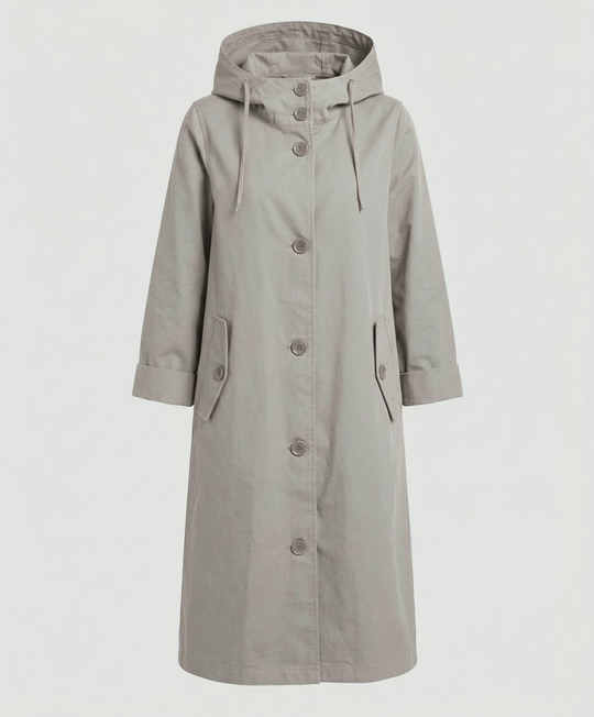Bequemer Regen Trenchcoat Damen Kapuze | Heidi-Mode