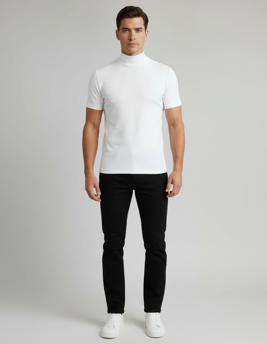 Rollkragen Slim Fit Herrenhemd