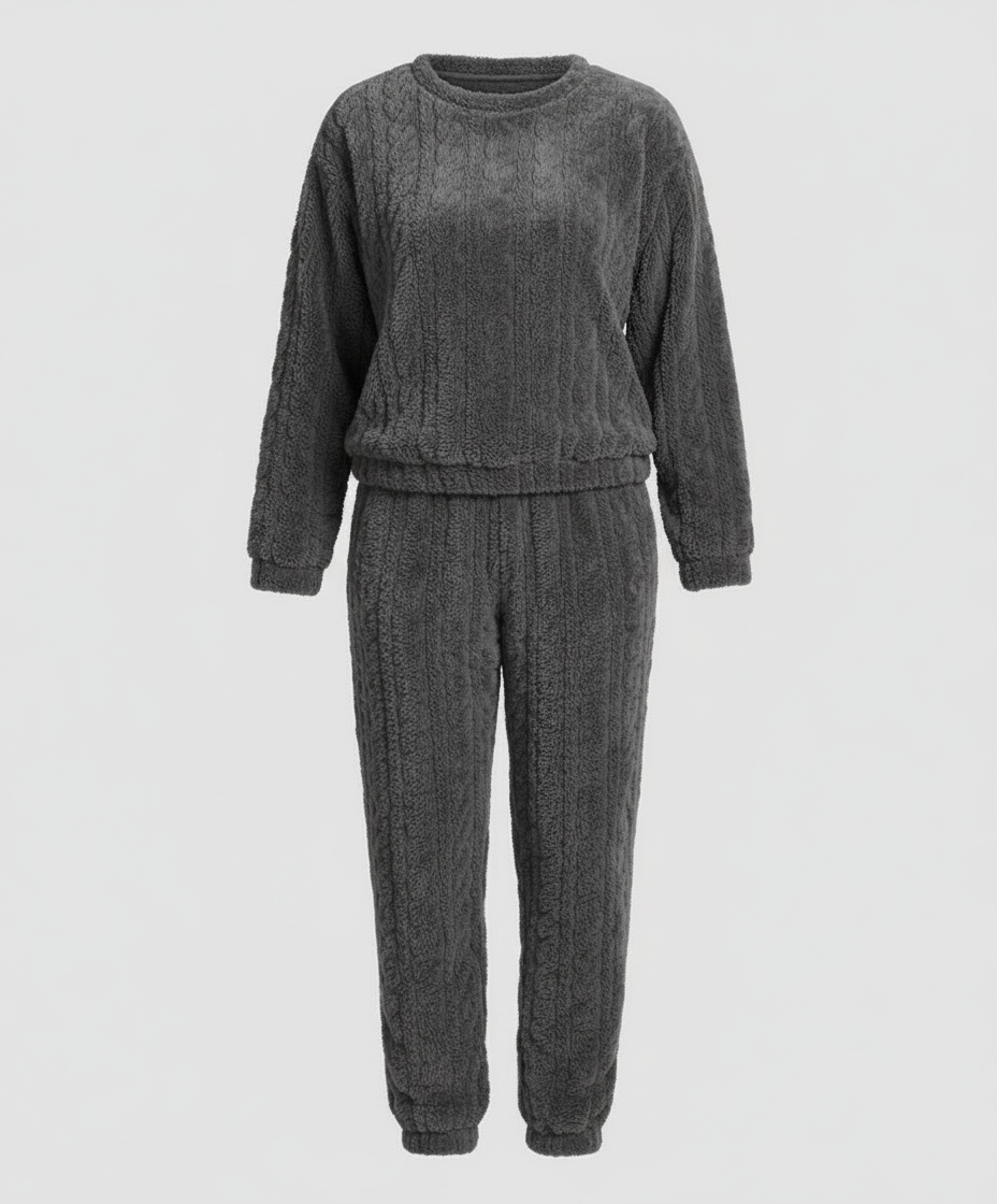 Kuscheliges Damen Fleece-Pyjama-Set