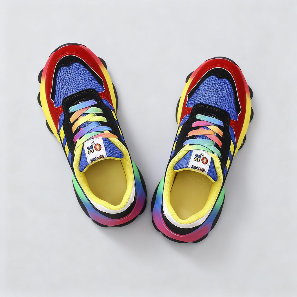 Damen Orthopädische Schuhe – Regenbogen, Ultraleicht, Stoßdämpfend, Fußgewölbestütze, Weite Zehenbox