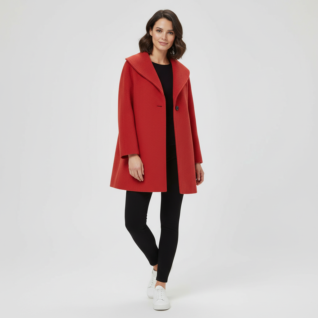 Winddichter Damenmantel mit Schalkragen | Shop Nory