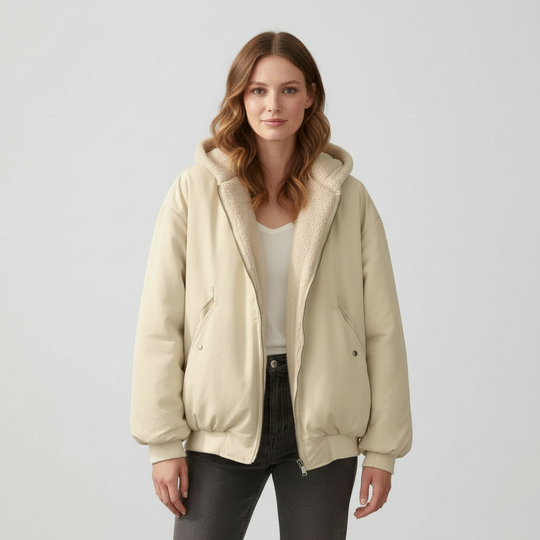 Bequeme Oversized Winterjacke Damen Komfort Warm Fleecelook | Heidi-Mode