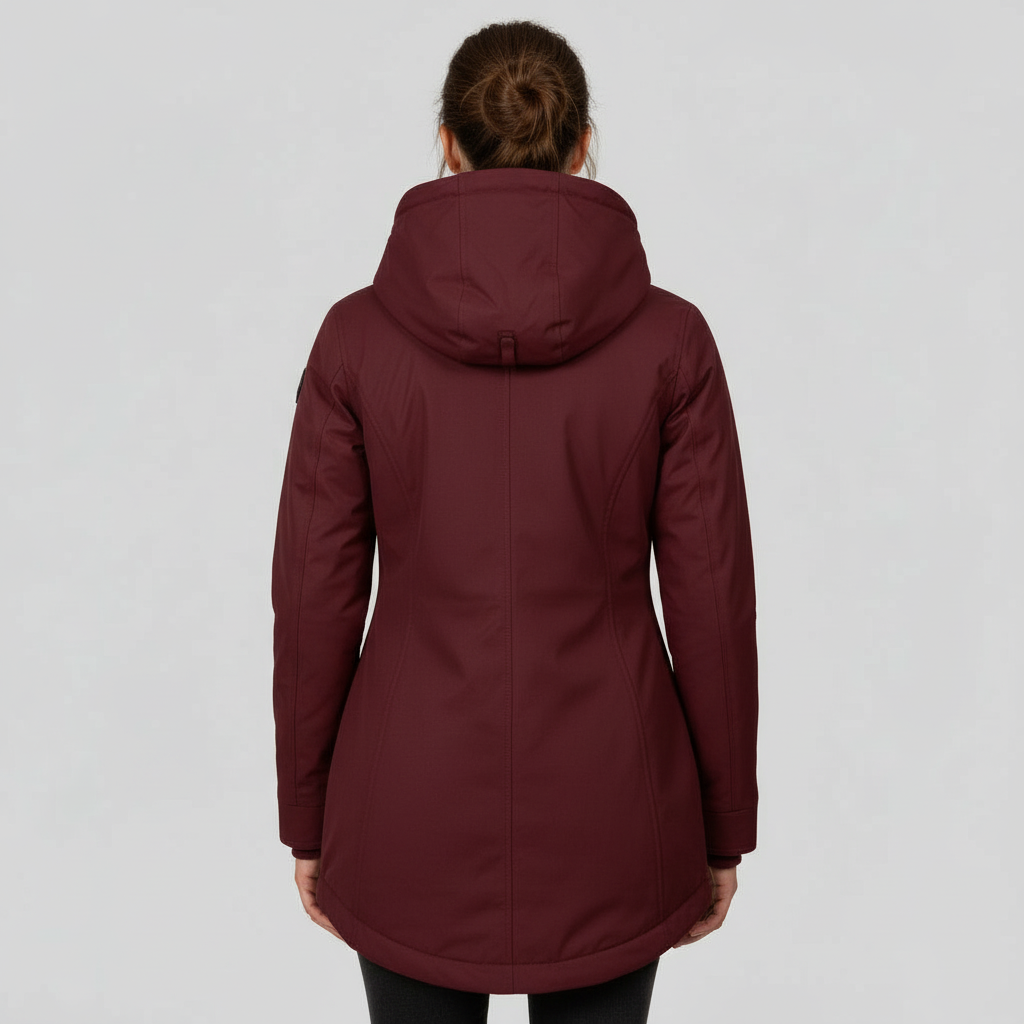 Wärmend Figurbetont Mittellang Kapuzen Wintermantel Damen | Shop Nory