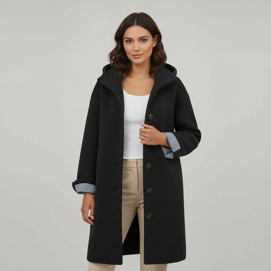 Eleganter Wintermantel Damen Komfort Langer Mantel Fleece | Shop Nory
