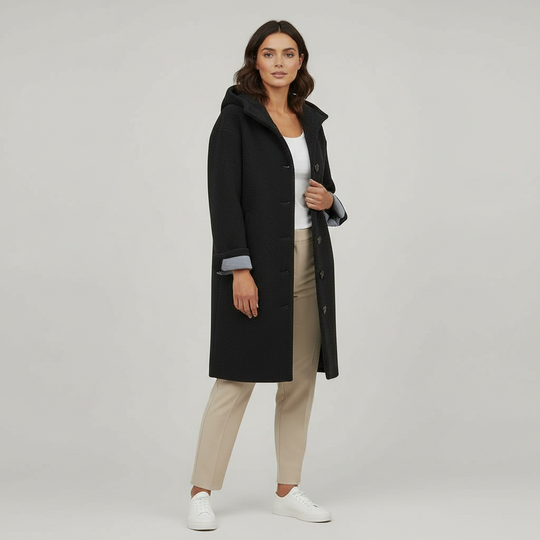 Eleganter Wintermantel Damen Komfort Langer Mantel Fleece | Shop Nory