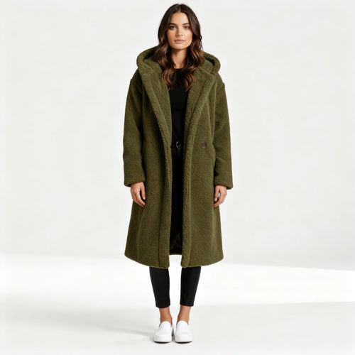Damen Teddy Mantel mit Kapuze | ShopNory